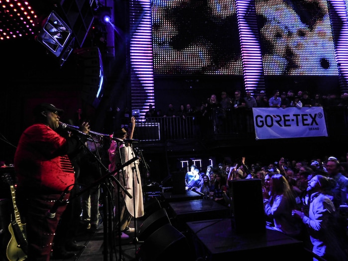 (Erin Alberty | The Salt Lake Tribune) George Clinton and Parliament Funkadelic perform for Outdoor Retailer show attendees at a party Jan. 25, 2018 in the Temple Nightclub in Denver.