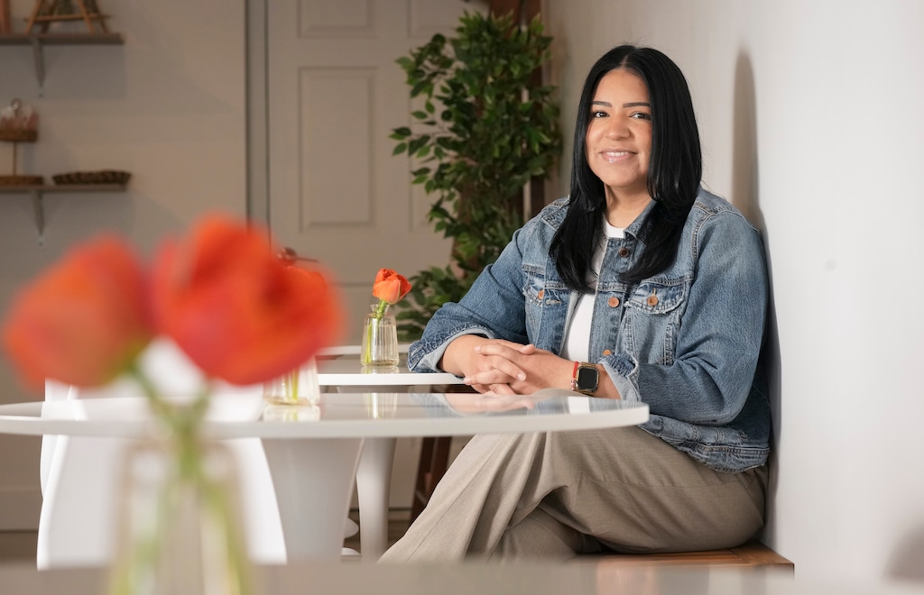 (Bethany Baker  |  The Salt Lake Tribune) Owner Veronica Bojorquez sits for a portrait at Luna Coffee & Crystals in Salt Lake City on Friday, April 25, 2025.