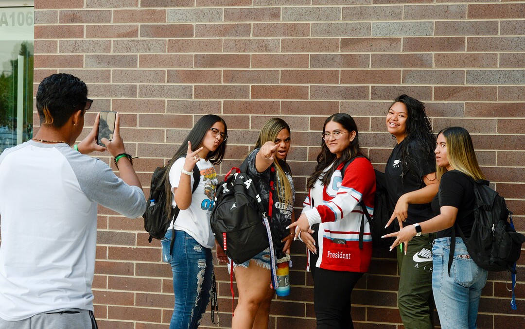 (Chris Samuels | The Salt Lake Tribune) Students begin the first day of school at Granger High School in West Valley City, Monday, Aug. 16, 2021.