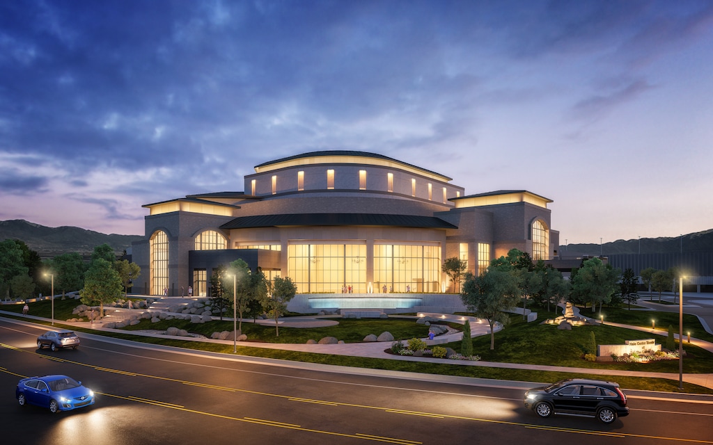 (Courtesy of Hale Centre Theatre.) Artist rendering of the Hale Centre Theatre, August 9, 2017. Salt Lake County is considering moving money around to send $4.7 million to Sandy to help finish the project.