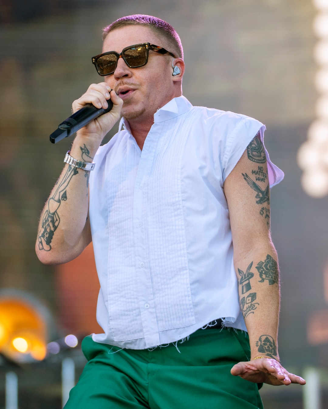 (Rick Egan | The Salt Lake Tribune)  Macklemore performs at Rice-Eccles Stadium, on Friday, Aug. 5, 2022.