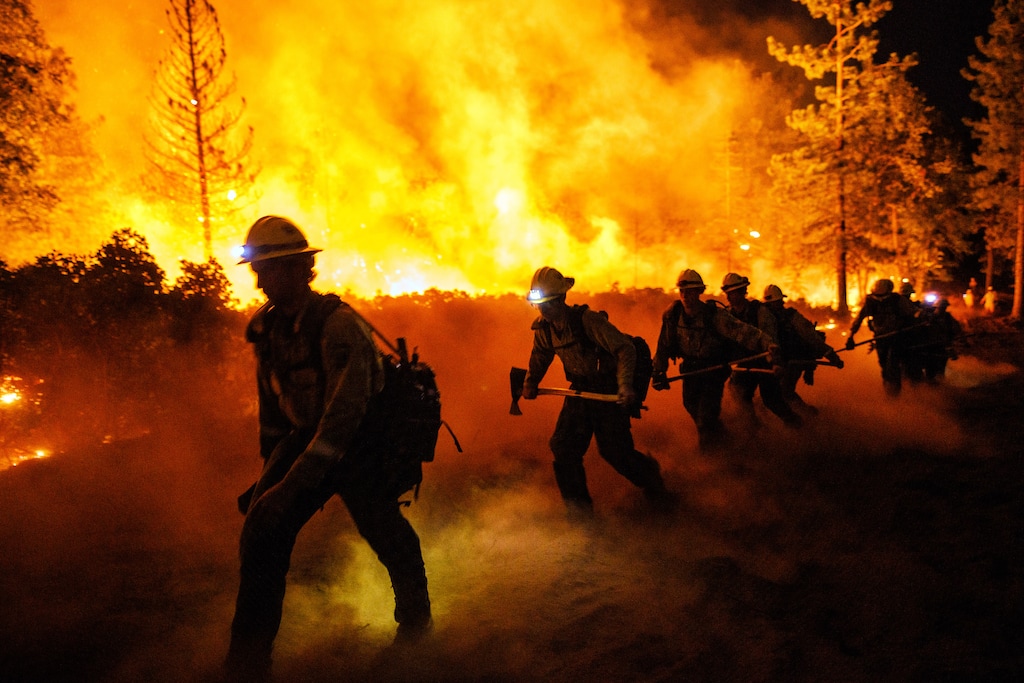 (Max Whittaker | The New York Times)

Firefighters head out to battle the Mosquito Fire near Foresthill, Calif, on Saturday, Sept. 10, 2022. Smoke from wildfires has worsened over the past decade, potentially reversing decades of improvements in Western air quality made under the Clean Air Act, according to research published by Stanford University on Thursday, Sept. 22, 2022.