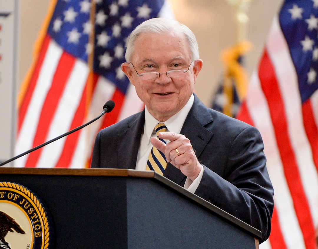 Leah Hogsten  |  The Salt Lake Tribune   U.S. Attorney General Jeff Sessions touted Project Safe Neighborhoods, Wednesday, October 3, 2018, at the Utah Capitol, on the one year anniversary since the Trump administration returned to the policy pushed by the George W. Bush administration. Under Project Safe Neighborhoods, federal prosecutors focus on security stiff sentences for those convicted of gun crimes and reducing violent crimes.