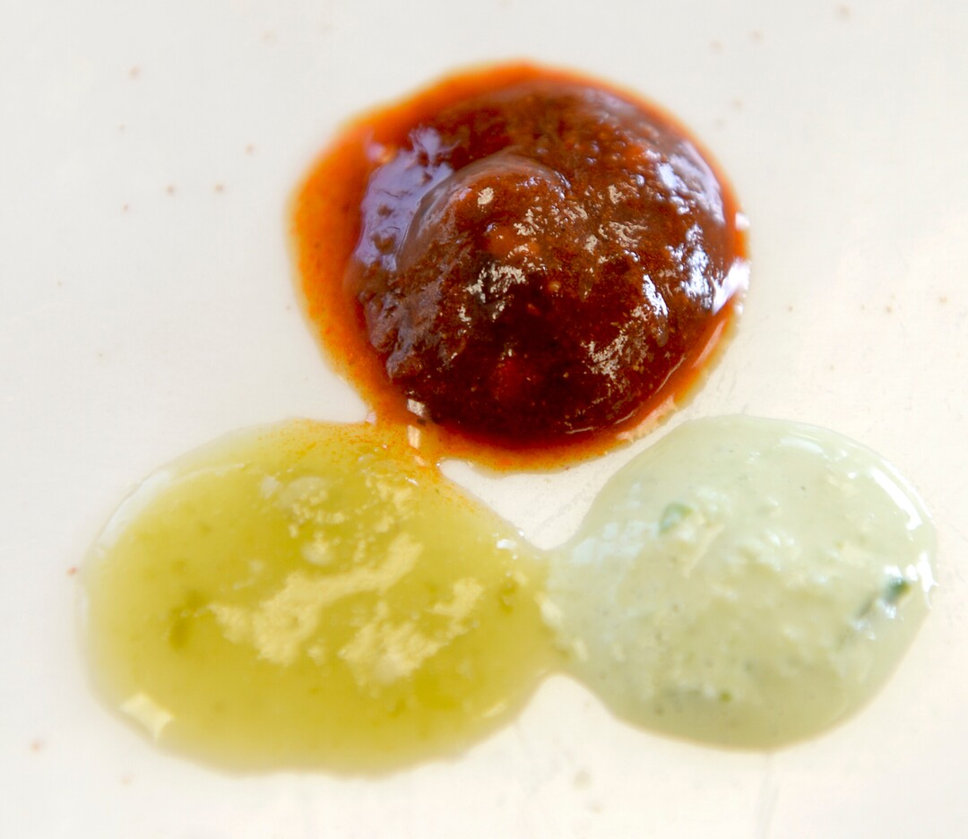 Leah Hogsten  |  The Salt Lake Tribune  Taqueria Los Lee makes three different types of hot sauce, including green tomatillo, roasted japans chili and — the hottest — cream cheese and crushed serrano peppers.