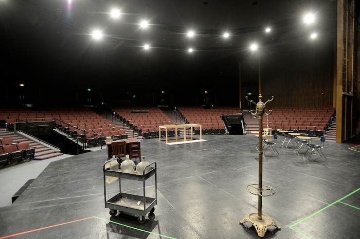 (Al Hartmann  |  The Salt Lake Tribune) 	
Utah State University is getting ready to reopen the renovated Chase Fine Arts Center, an arts complex that includes the totally remodeled Daines Concert Hall.  Interior of the Morgan Theatre, also in the arts center has not been remodeled in the latest project. 