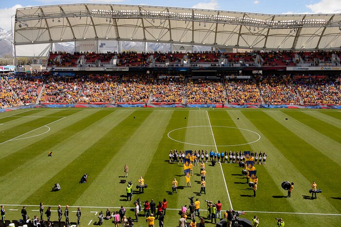 (Trent Nelson | The Salt Lake Tribune)  
Utah Royals FC hosts the Chicago Red Stars, at Rio Tinto Stadium in Sandy, Saturday April 14, 2018.