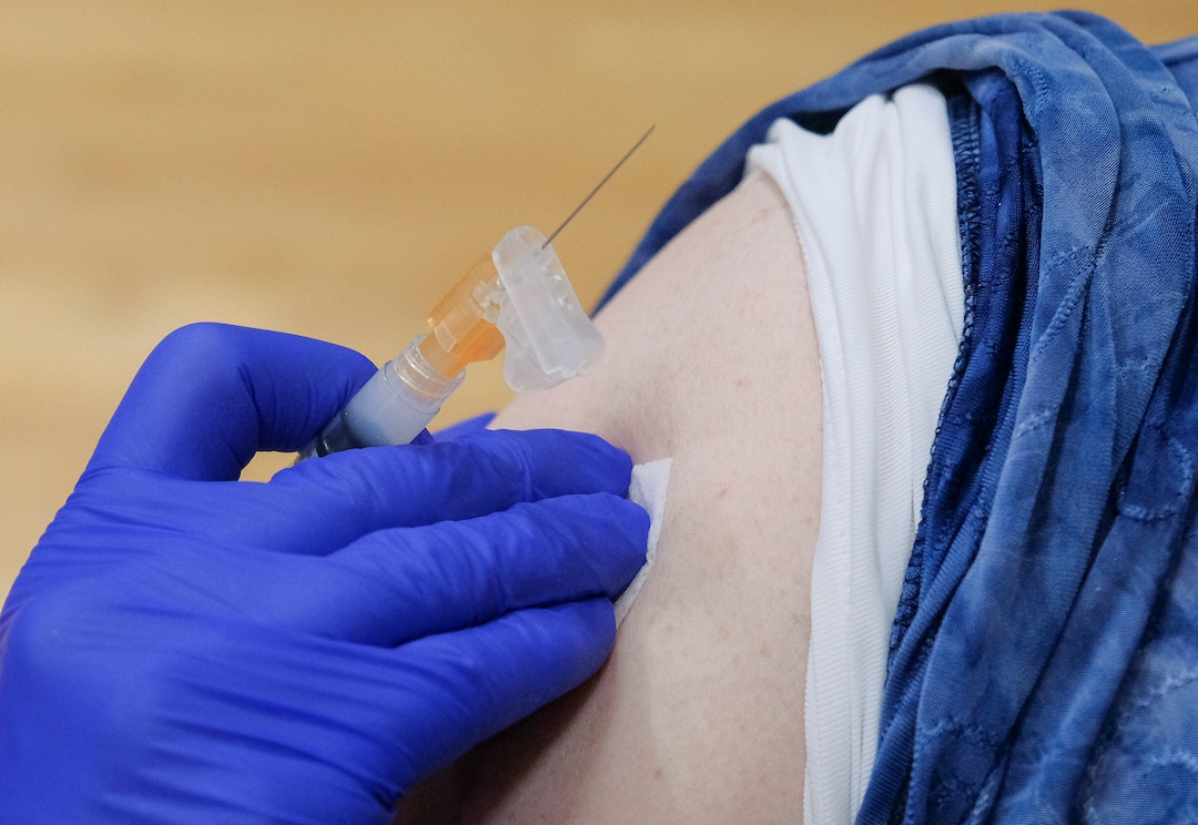 (Leah Hogsten | The Salt Lake Tribune) Employees of the Jordan School District were invited to West Hills Middle School to receive their coronavirus vaccination, Feb. 12, 2021.