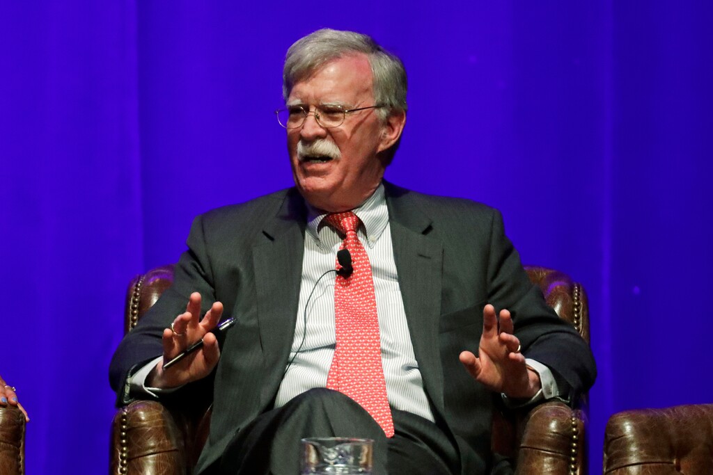 (Mark Humphrey | AP) In this Feb. 19, 2020, file photo, former national security adviser John Bolton takes part in a discussion on global leadership at Vanderbilt University in Nashville, Tenn.