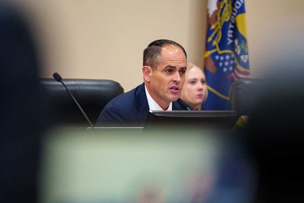 (Trent Nelson  |  The Salt Lake Tribune) Sen. Mike McKell, R-Spanish Fork, at the Utah Capitol in Salt Lake City on Friday, Feb. 21, 2025. McKell sponsored SB287 (the “Targeted Advertising Tax” bill) during the latest legislative session.