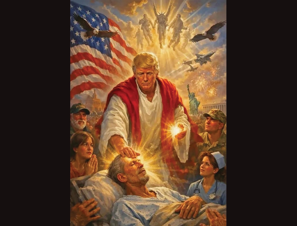 Screenshot of AI image of Trump as Jesus, which the president posted on his account on April 12, 2026.