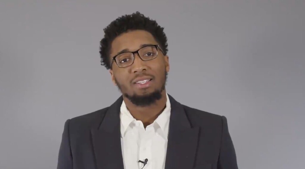 Screenshot from promotional video for Donovan Mitchell's keynote address during the University of Utah's 2021 commencement.