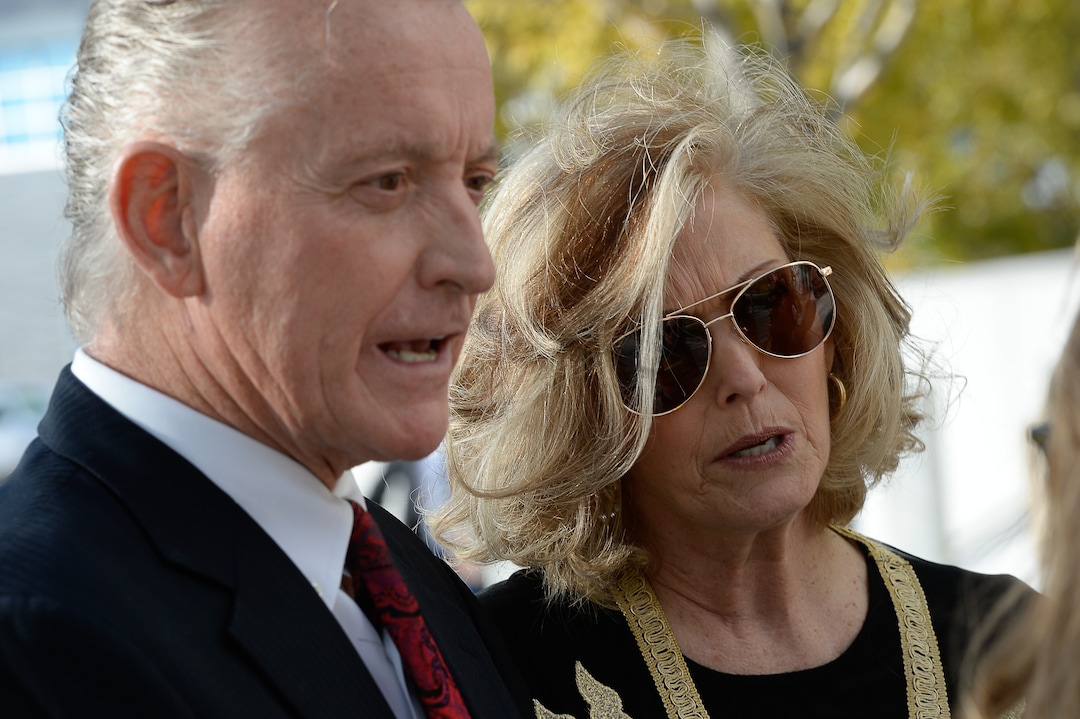 (Francisco Kjolseth  |  The Salt Lake Tribune)  Brad and Mary Colovich, who do not consider themselves victims of convicted fraudster Rick Koerber and were hoping to testify in his support despite losing money when they invested with him, speak to the media following his sentencing in Federal Court in Salt Lake City on Tuesday, Oct. 15, 2019, where he received 14 years in prison.
