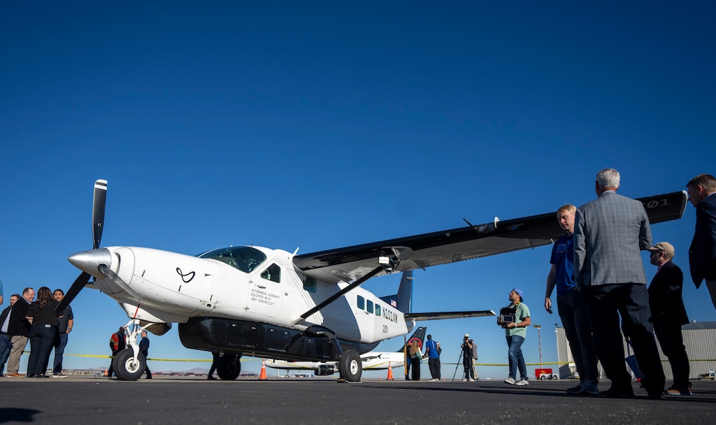(Rick Egan | The Salt Lake Tribune) The Joby Aviation J208 Caravan equipped with autonomous flight technology at the airport on Wednesday, Sept. 30, 2026.