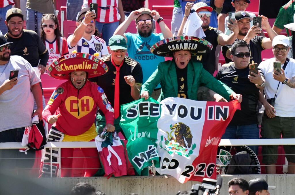 (Francisco Kjolseth  | The Salt Lake Tribune) Fans show up in large numbers to cheer on the Mexico Men’s National Team as it takes on Switzerland in a MexTour match at Rice-Eccles Stadium on Saturday, June 7, 2025.