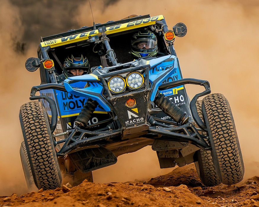 (Brian Walnum) Driver Kaden Wells of St. George and navigator Emma Cornwell, his fiancee, compete for Risq Racing during the Baja 1000, held near Ensenada, Mexico, on Nov. 14-15, 2025.