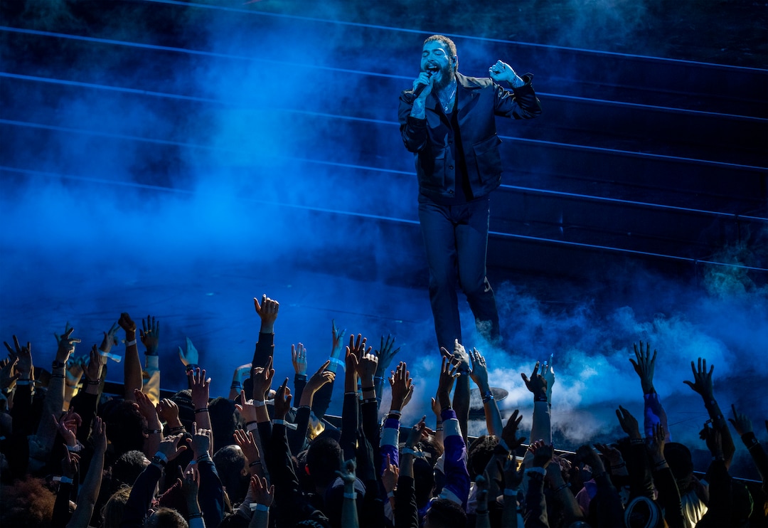 (Rick Egan | The Salt Lake Tribune) Post Malone performs before the NBA All-Star Game at Vivint Area, on Sunday, Feb. 19, 2023.