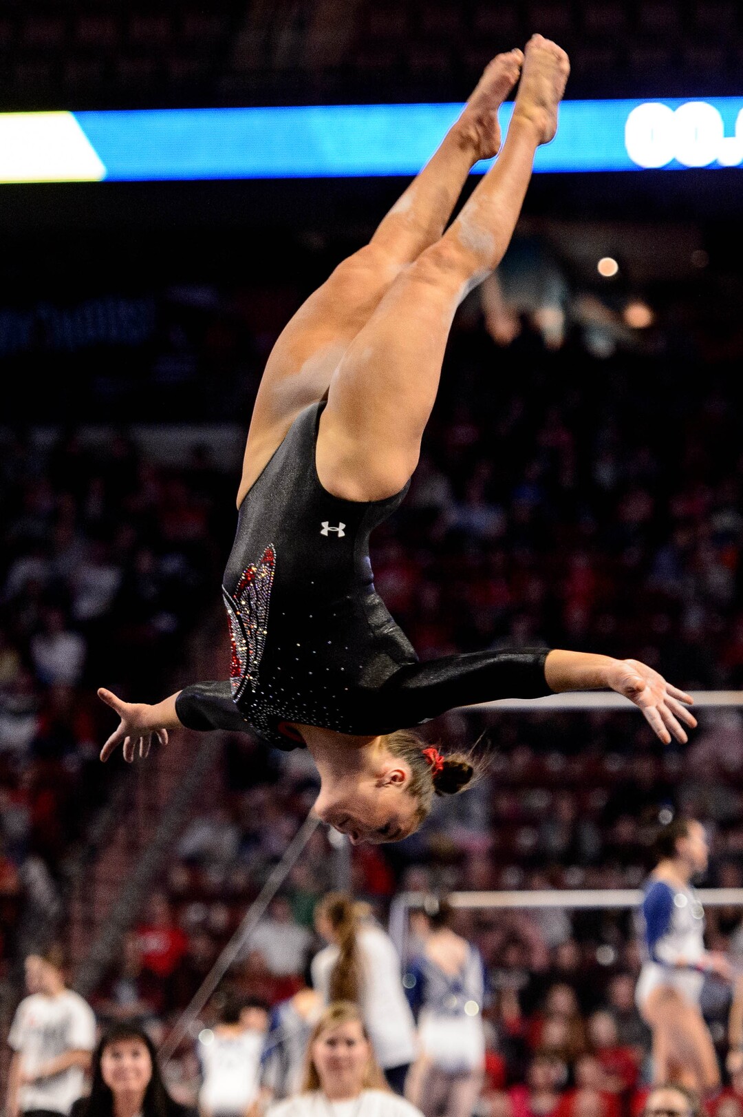 (Trent Nelson  |  The Salt Lake Tribune) Utah's Maile O'Keefe on the floor at the Best of Utah NCAA Gymnastics Meet in West Valley City on Saturday, Jan. 11, 2020.