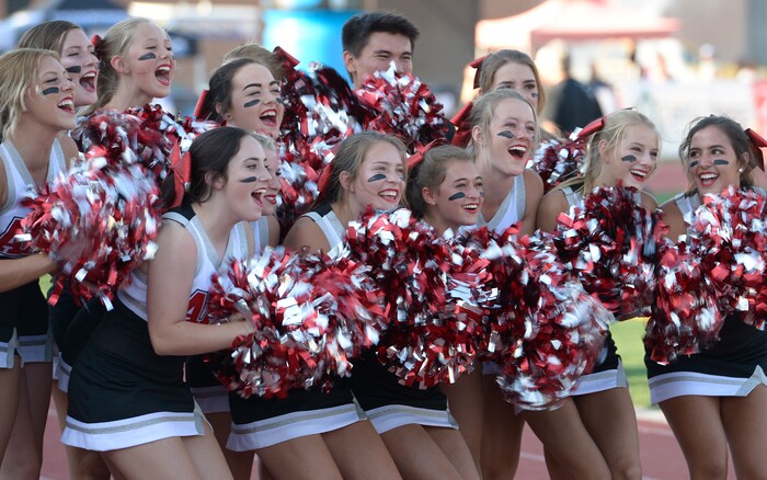 (Leah Hogsten  |  The Salt Lake Tribune)  Lehi High School and Alta High School are tied, 42-42 in the second half during their game, Friday, August 18, 2017 in Sandy. 