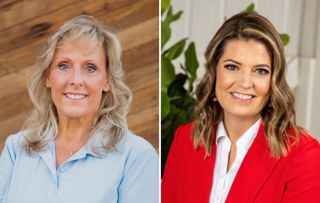 Connie Pavlakis, left, and Natalie Hall, candidates for the 2025 Bluffdale mayoral election.