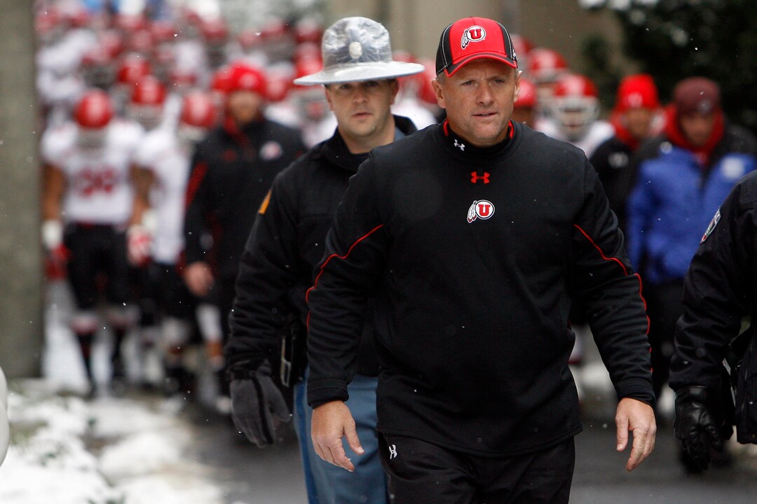 Chris Detrick  |  The Salt Lake TribuneUtah Utes head coach Kyle Whittingham enters the stadium before the game at Martin Stadium at Washington State University Saturday November 19, 2011. The game is tied 7-7.