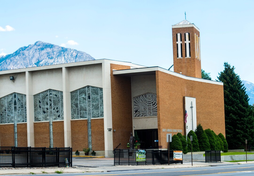 (Rick Egan  |  The Salt Lake Tribune)     St. Ambrose Church and J.E. Cosgriff Memorial Catholic School, Monday, July 29, 2019.
