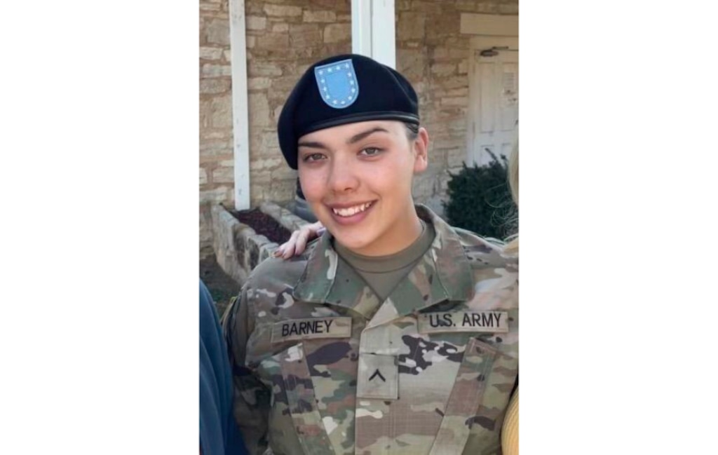 (Courtesy Meredith Barney via AP) This undated photo provided by Meredith Barney shows her daughter, Saria Hildabrand. Hildabrand's husband, U.S. Army soldier Zarrius Ray Hildabrand, faces murder and evidence tampering charges stemming from her death earlier in August.