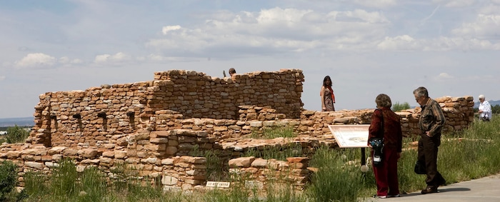 (Al Hartmann | The Salt Lake Tribune) Folks do what they can to make a living in Blanding, from farming and ranching to the tourism industry. People tour the Edge of the Cedars State Park Museum on the west edge of Blanding. The park is a big part of the community.