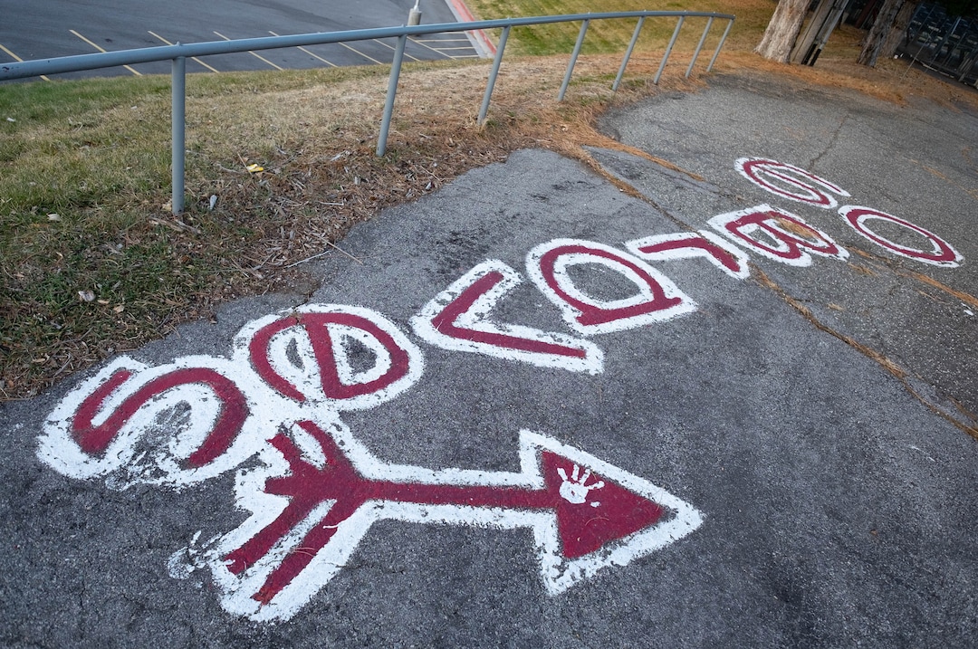 (Francisco Kjolseth  |  The Salt Lake Tribune) Surfaces are pictured around Bountiful High on Monday, Nov. 30, 2020 after the school announced it would to retire The Braves name.