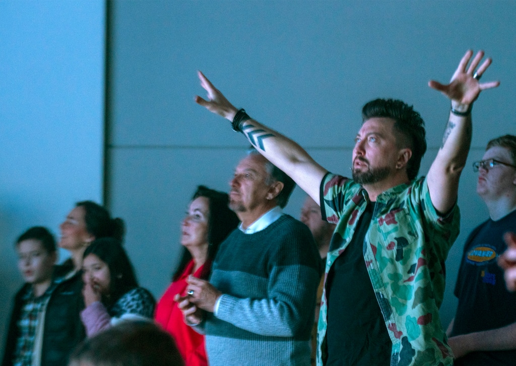 (Rick Egan | The Salt Lake Tribune) Pastor Ken Krueger leads worship services at The Mountain Church in Sandy on Sunday, March 16, 2025. In Utah and nationwide, Assemblies of God congregations are experiencing growth, making them an outlier among other Christian faiths.