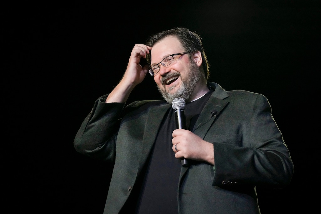 (Bethany Baker  |  The Salt Lake Tribune) Author Brandon Sanderson answers a question from a fan during a celebrity panel during FanX at the Salt Palace Convention Center in Salt Lake City on Saturday, Sept. 28, 2024.