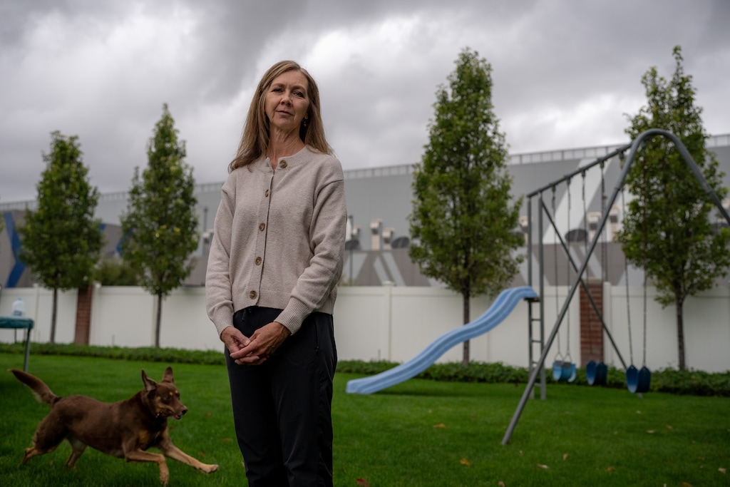 (Trent Nelson  |  The Salt Lake Tribune) Susan Jurges lives across the street from the Aligned Data Centers campus in West Jordan on Tuesday, Oct. 13, 2026.