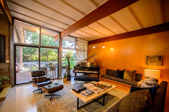 (Trent Nelson  |  The Salt Lake Tribune)  Jason & Courtney Hawks' home is part of the 2019 Salt Lake Modern Homes Tour, taking place in Holladay on Oct. 5. Preservation Utah is featuring 5 mid-century modern homes that were built in 1955 by architect Stephen Macdonald. The home was photographed on Thursday Sept. 26, 2019.