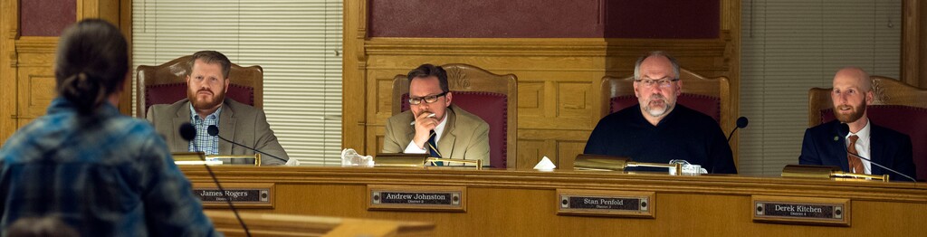 Steve Griffin / The Salt Lake TribuneSalt Lake City Council members listen to residents who live near four new proposed homeless shelters as they share their feelings with the Council and the mayor during the council's first meeting of the year at the City and County Building in Salt Lake City Tuesday January 3, 2017. 