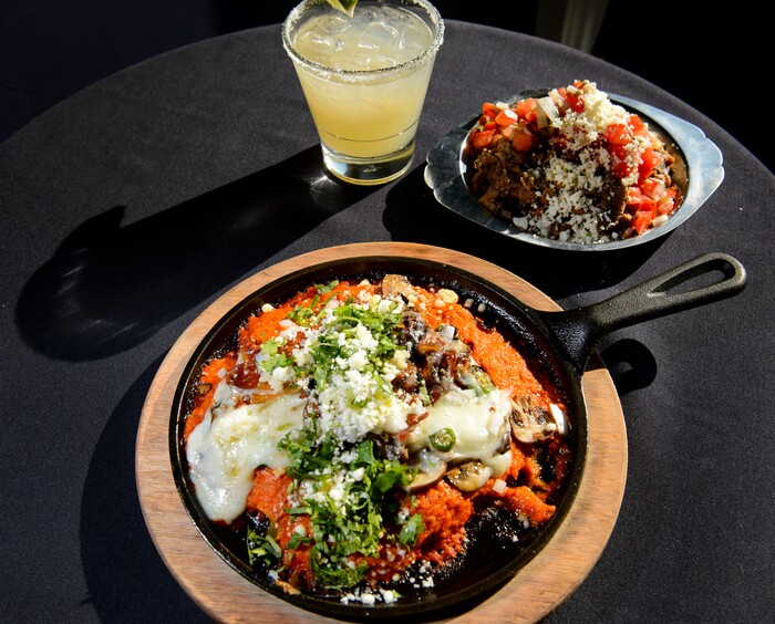 (Steve Griffin | The Salt Lake Tribune) The Hongos y Queso Con Salsa Ranchera (wild mushrooms and Oaxaca cheese, serrano chile and salsa ranchera) at Alamexo Cantina in Salt Lake City.