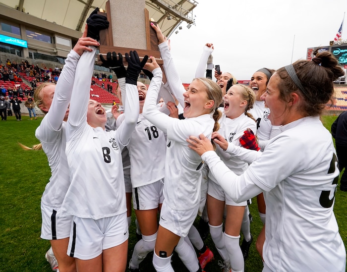 (Leah Hogsten | The Salt Lake Tribune)  Ogden High School defeated Morgan High School, 1-0, to win the 3A State Soccer Championship game Oct. 23, 2021 at Rio Tinto Stadium.