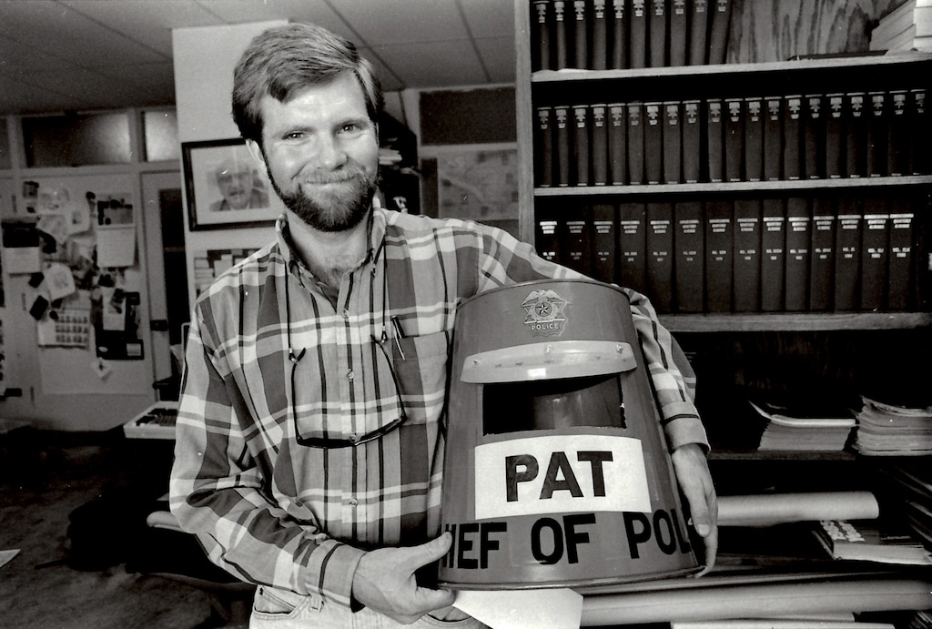 (Rick Egan | For The Salt Lake Tribune) Pat Bagley is pictured in The Tribune's newsroom years ago.