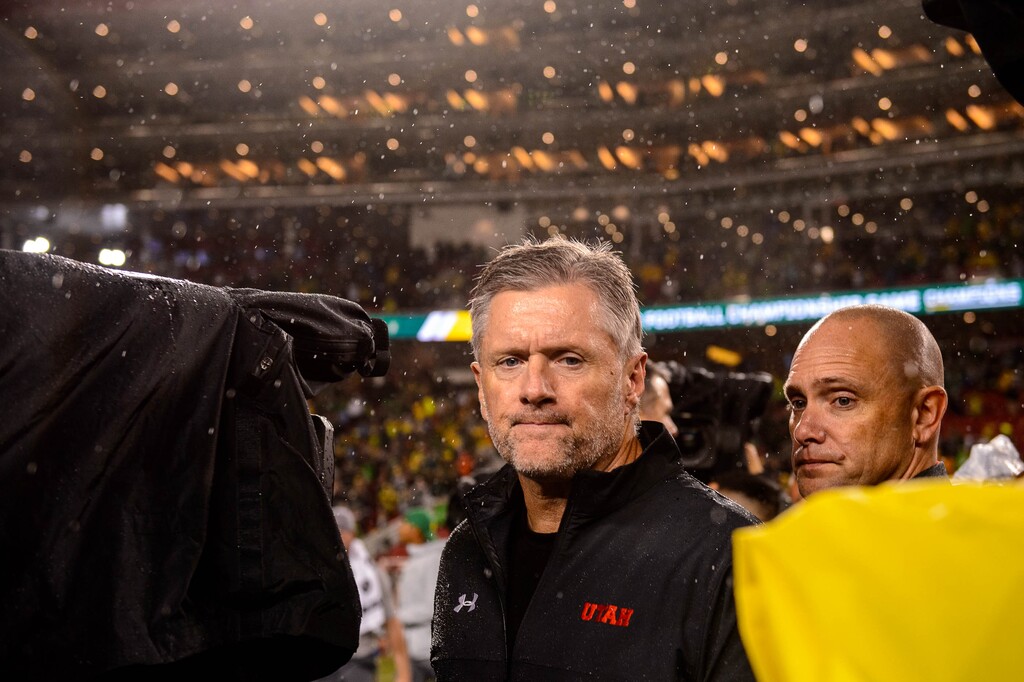 (Trent Nelson  |  The Salt Lake Tribune) Kyle Whittingham at the end of the Pac-12 football championship game in Santa Clara, Calif., on Friday, Dec. 6, 2019.