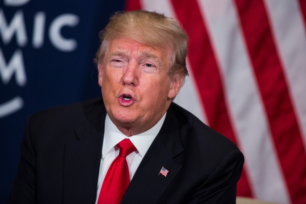U.S. President Donald Trump speaks during a meeting with Rwandan President Paul Kagame at the World Economic Forum, Friday, Jan. 26, 2018, in Davos, Switzerland. (AP Photo/Evan Vucci)