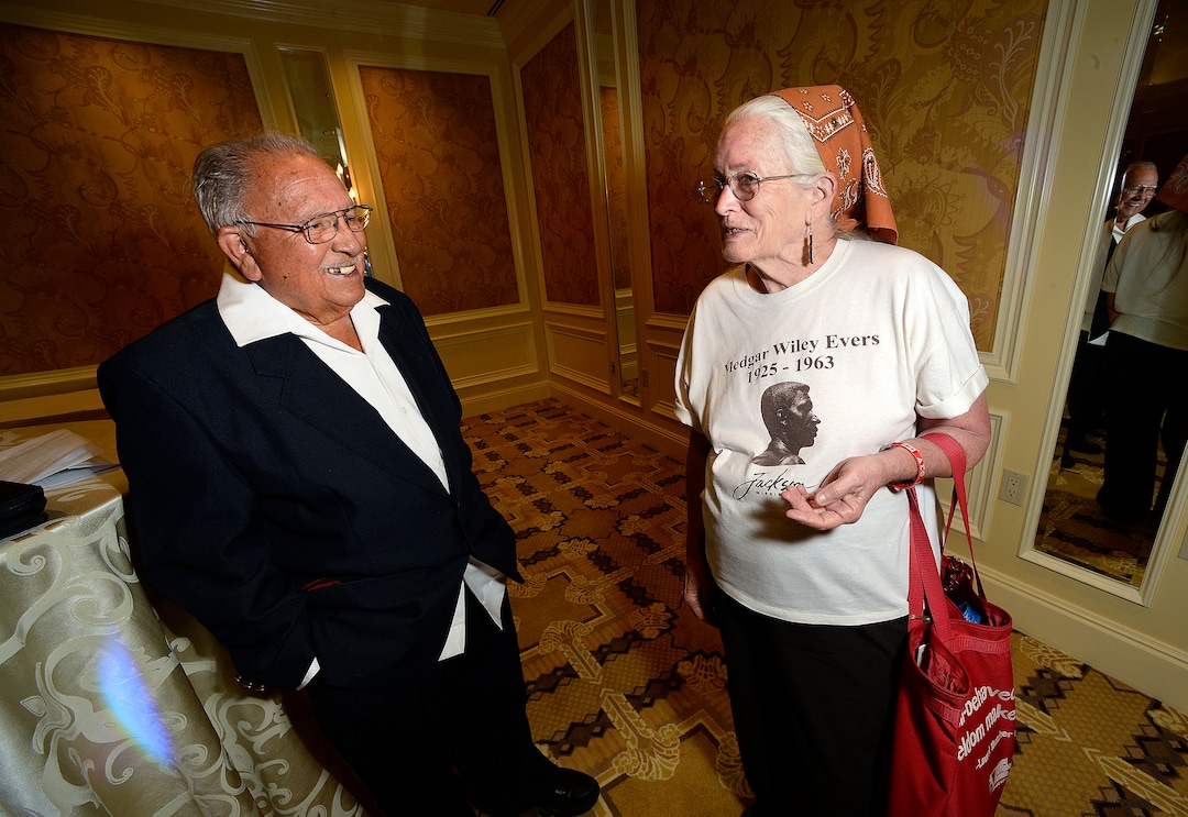 (Scott Sommerdorf   |  The Salt Lake Tribune)   Latino Activist, and Civil Rights Advocate Robert "Archie" Archuleta, speaks with "Freedom Rider" Joan Trumpauer Mulholland. Mulholland was the featured speaker as Archuleta was honored with the Albert Fritz Civil Rights Worker of the Year Award by the Salt lake branch of the NAACP, Friday, October 27, 2017. 
