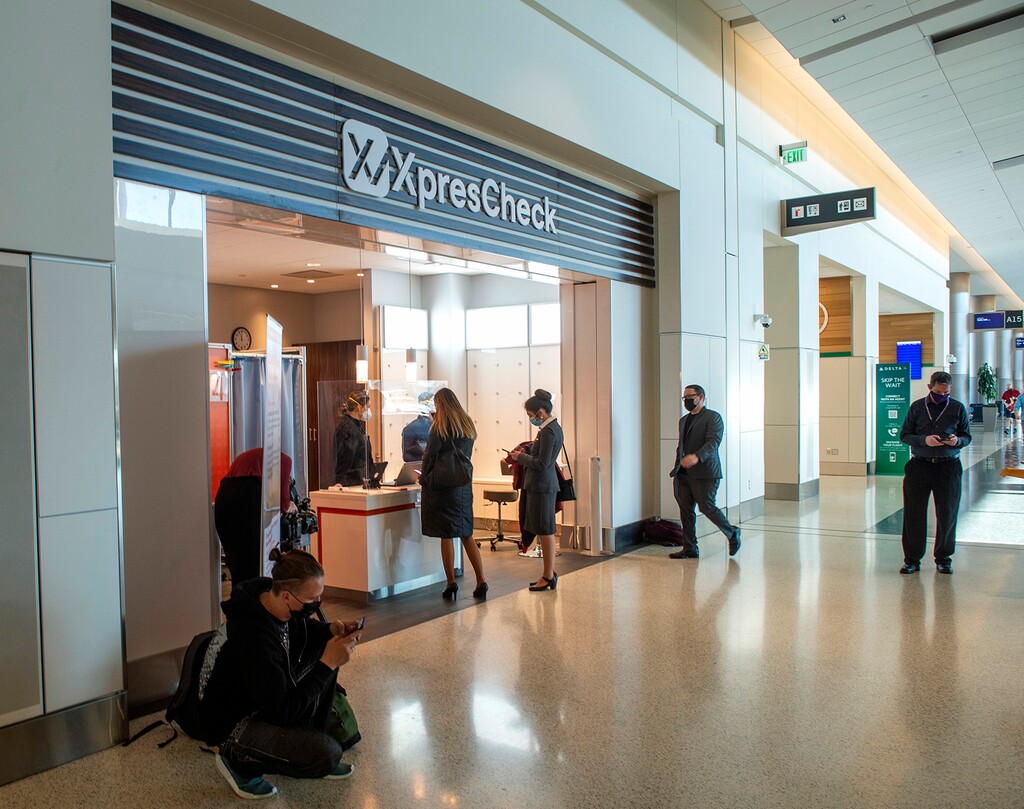 (Rick Egan | The Salt Lake Tribune) XpresCheck, a Covid-19 testing site is now testing passengers at the Salt Lake City International Airport on Wednesday, Jan. 20, 2021.