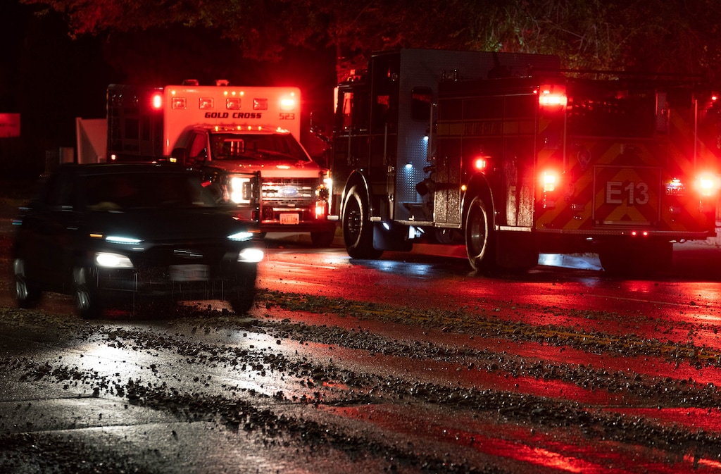(Francisco Kjolseth | The Salt Lake Tribune) Debris lines the road along 2100 South in Sugar House following torrential rains on Sunday, Aug. 1, 2021.