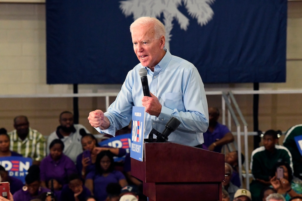 (Meg Kinnard | The Associated Press)  Former Vice President Joe Biden speaks at the first rally of his 2020 campaign, Saturday, May 4, 2019 in Columbia, S.C.