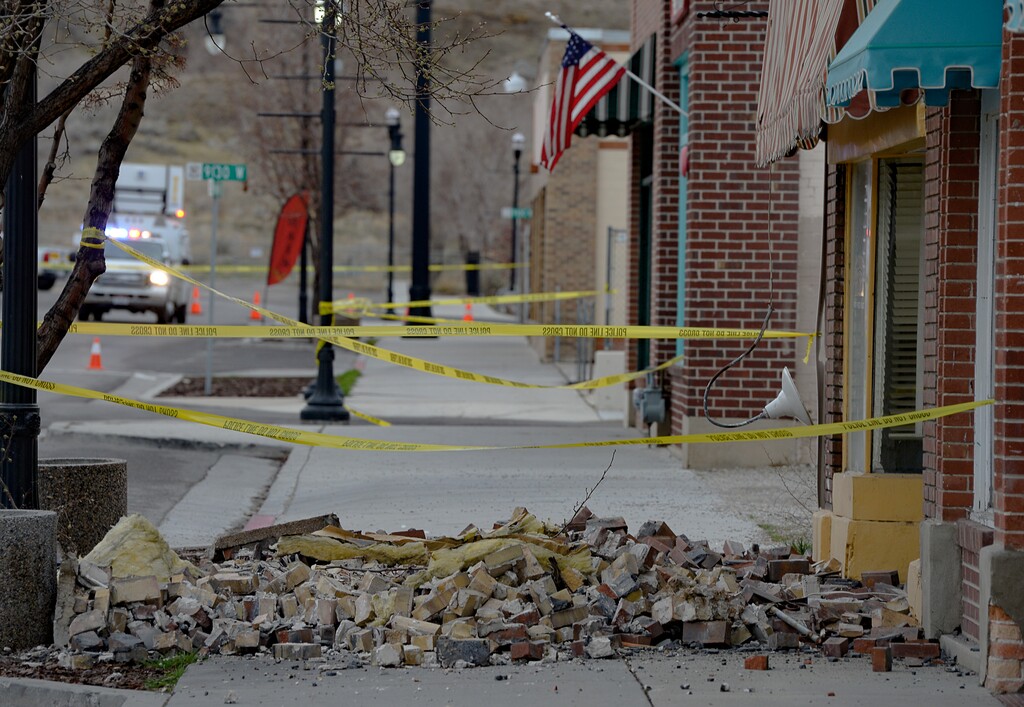 (Francisco Kjolseth | The Salt Lake Tribune) Damage can be seen in Magna, the epicenter of a 5.7 magnitude earthquake on Wednesday morning, March 18, 2020, especially along historic Main Street.
