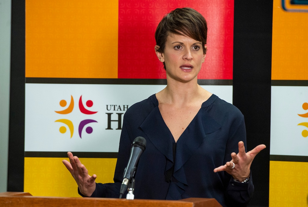 (Rick Egan  |  Tribune file photo)       Utah Department of Health state epidemiologist Dr. Angela Dunn announces the first death in Utah attributed to the Coronavirus, during a news conference at the Utah Health Department, Sunday, March 22, 2020.