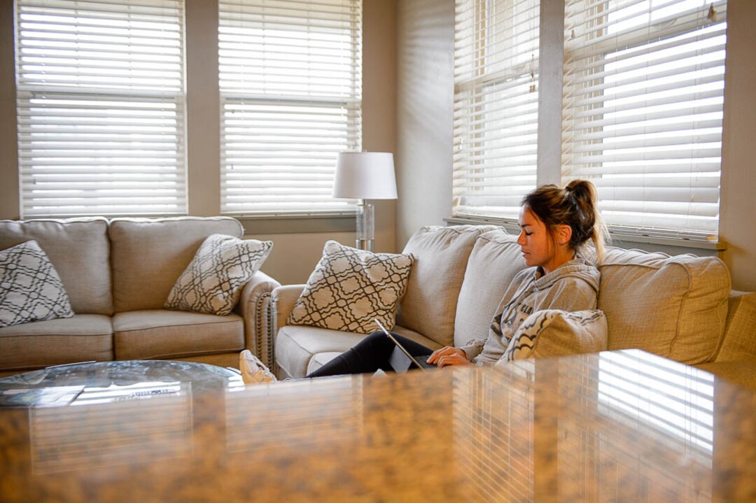 (Trent Nelson | The Salt Lake Tribune)Utah Royals midfielder Lo’eau LaBonta at her Midvale apartment, Friday April 6, 2018.