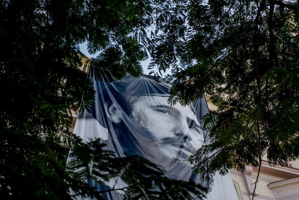 (Tomas Munita | The New York Times)
A large photo of a young Fidel Castro hangs from a building in Havana, Nov. 27, 2016. Raul Castro is preparing to step down as head of Cuba's Communist Party, leaving Cubans without a Castro to lead them for the first time in over 60 years.