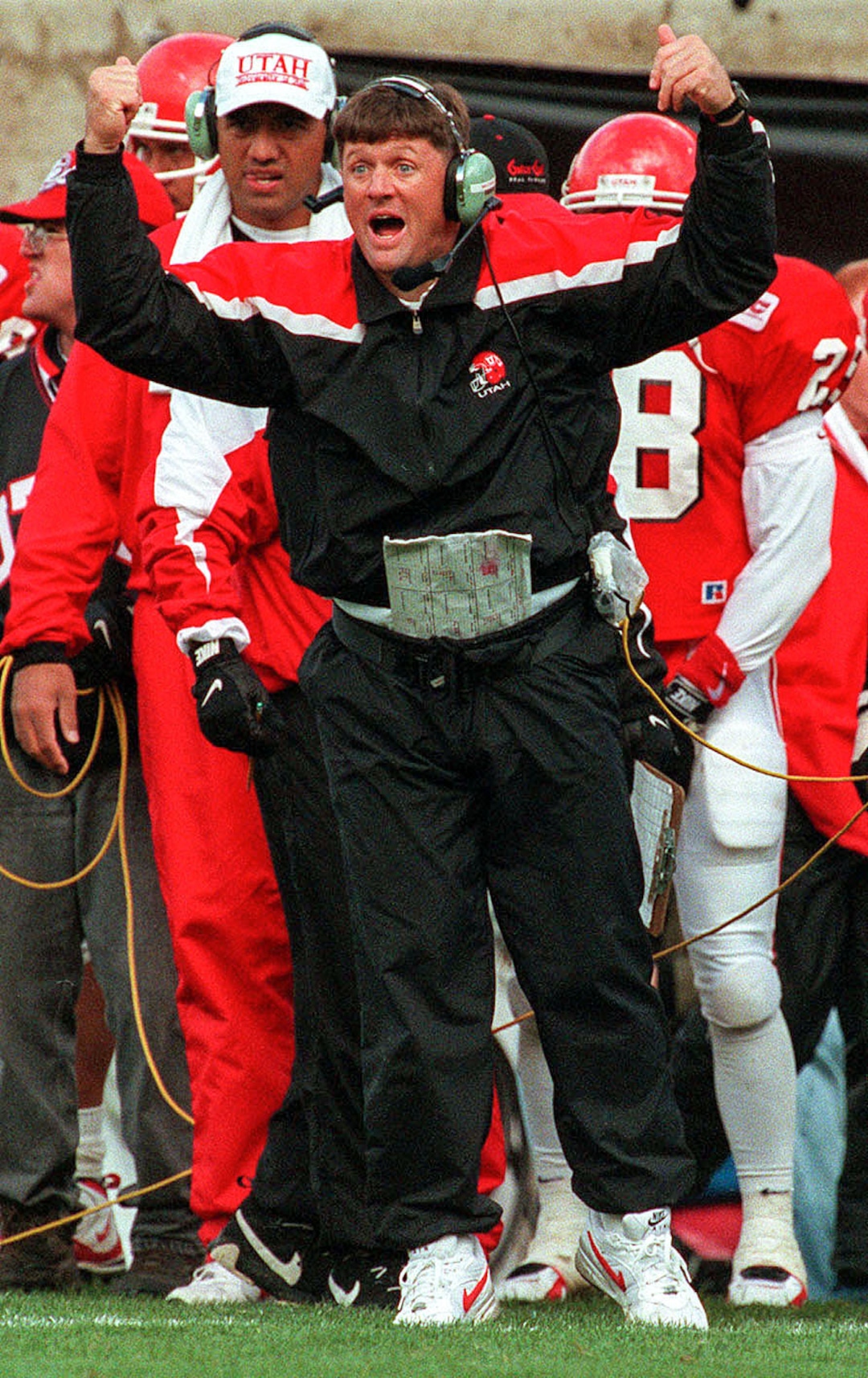 (Rick Egan | The Salt Lake Tribune) Kyle Whittingham on the sidelines early in his coaching career.