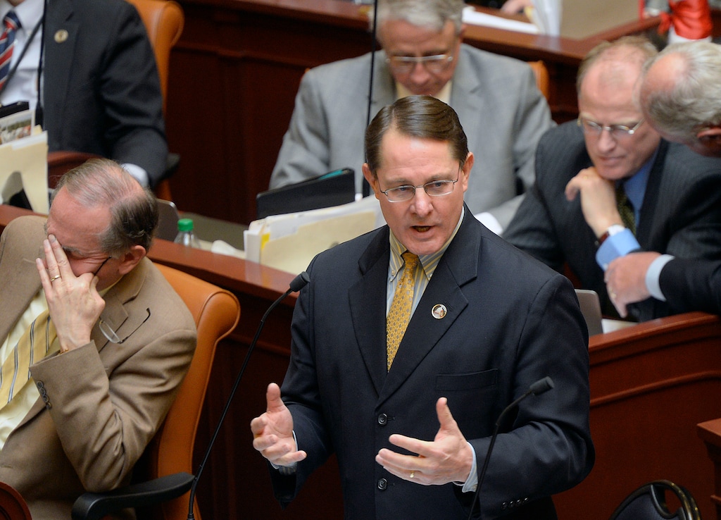 (Al Hartmann  |  The Salt Lake Tribune) Rep. Ken Ivory, R, West Jordan gives an impassioned speech on the floor of the Utah House of Representatives Monday March 2 to pass H.B. 277, Statue of Limitations for Civil Actions.  The bill which passed unanimously provides that a victim of child sexual abuse may file a civil action at any time. Bill will be passed on to the senate.