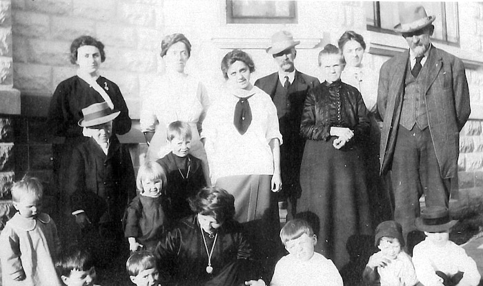 (photo courtesy Susan Leiber)  Lawrence E. Leea, on the left wearing a hat, is seen as a young boy with his family.