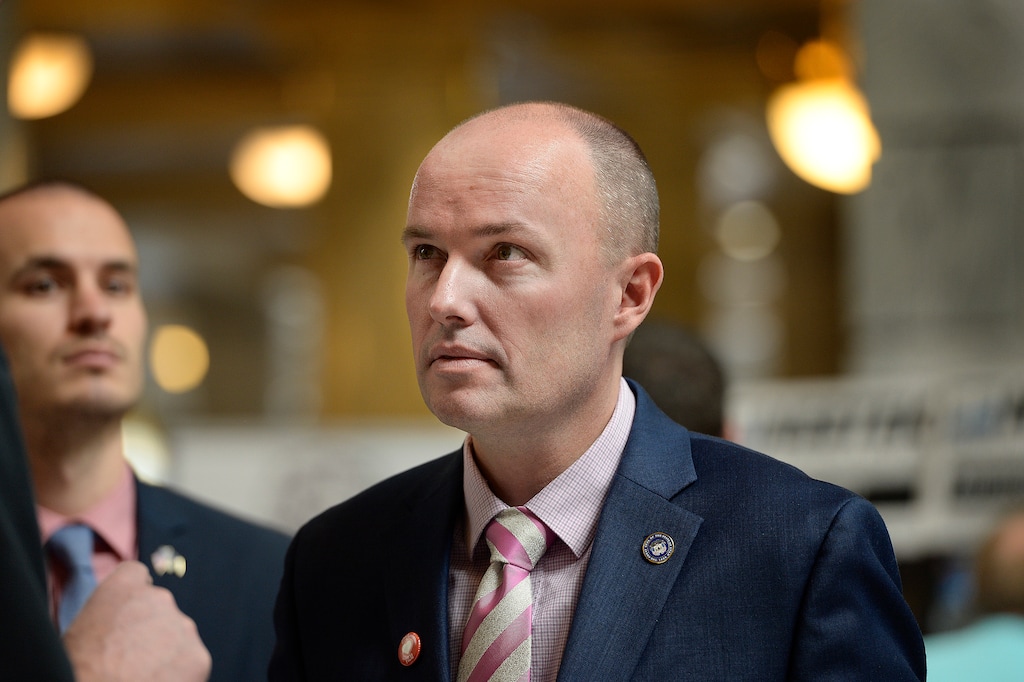 Scott Sommerdorf | The Salt Lake Tribune
Utah Lt. Governor Spencer Cox in the Capitol rotunda, Wednesday, Feb. 14, 2018.